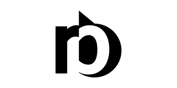 Monogram ujemna spacja litera logo RB, r b — Wektor stockowy