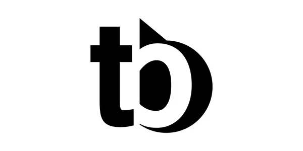モノグラム ネガティブ スペースレター ロゴ tb, t b — ストックベクタ