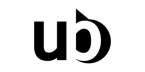 モノグラム ネガティブ スペースレター ロゴ ub, u b — ストックベクタ