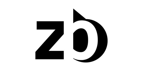 モノグラム ネガティブ スペースレター ロゴ zb, z b — ストックベクタ