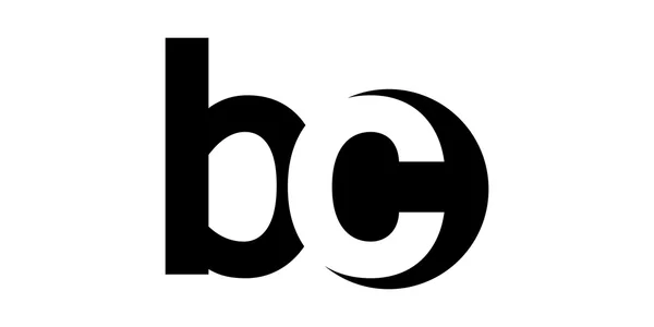 Monogramma negativo Space Letter Logo bc, b c — Vettoriale Stock