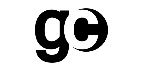 Monograma negativo Espacio Letra Logo gc, g c — Vector de stock