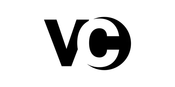 Monogram negativního kosmického písmene logo CV, v c — Stockový vektor