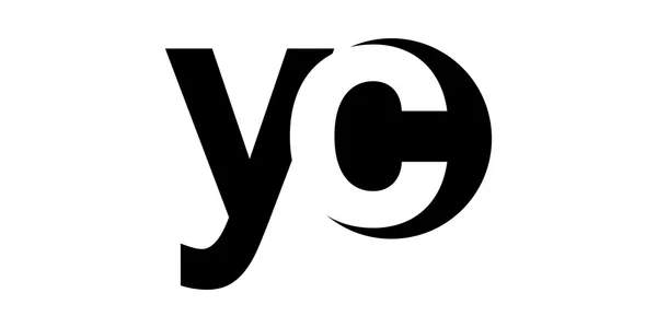 Monogram negatif Boşluk Harfi Logo yc , y c — Stok Vektör