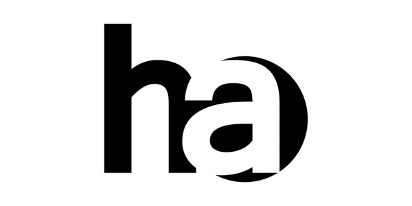 Monogramme négatif Espace Lettre Logo ha, h a — Image vectorielle