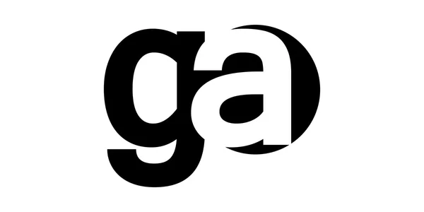 Schildersmonogram negatieve ruimte letter logo ga, g a — Stockvector
