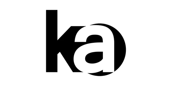 Monogram negative Space Letter Logo ka , k a — Stock Vector