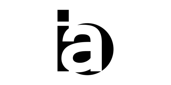 Monogram negatív Space levél logo IA, — Stock Vector