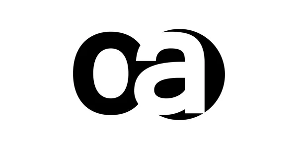 Monogram negative Space Letter Logo oa, o a — стоковый вектор