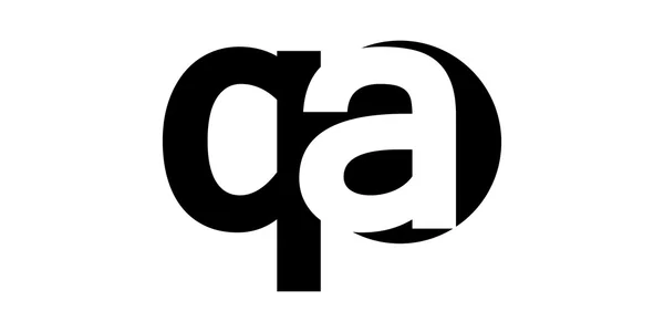 Monogram negativt utrymme brev logo QA, q a — Stock vektor