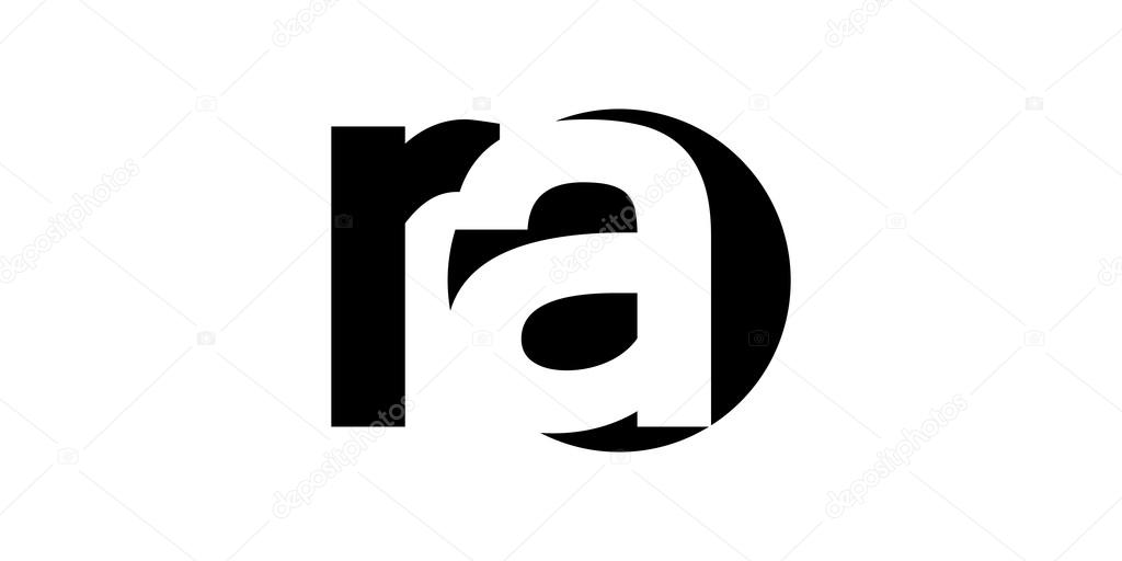 Monogram negative Space Letter Logo ra , r a