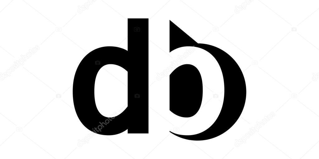 Monogram negative Space Letter Logo db , d b
