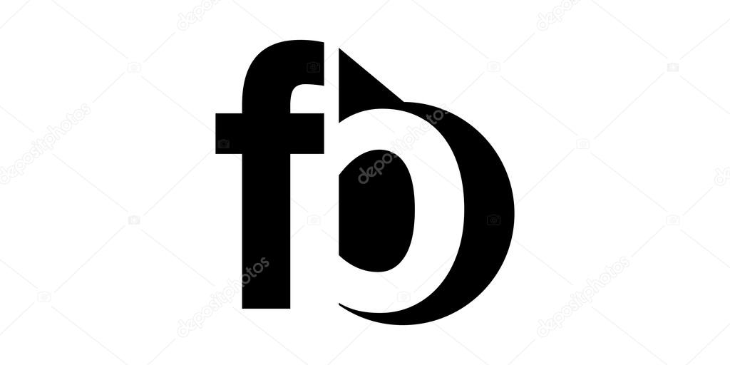 Monogram negative Space Letter Logo fb , f b