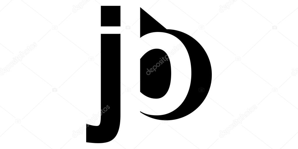 Monogram negative Space Letter Logo jb , j b