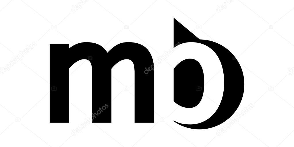 Monogram negative Space Letter Logo mb , m b