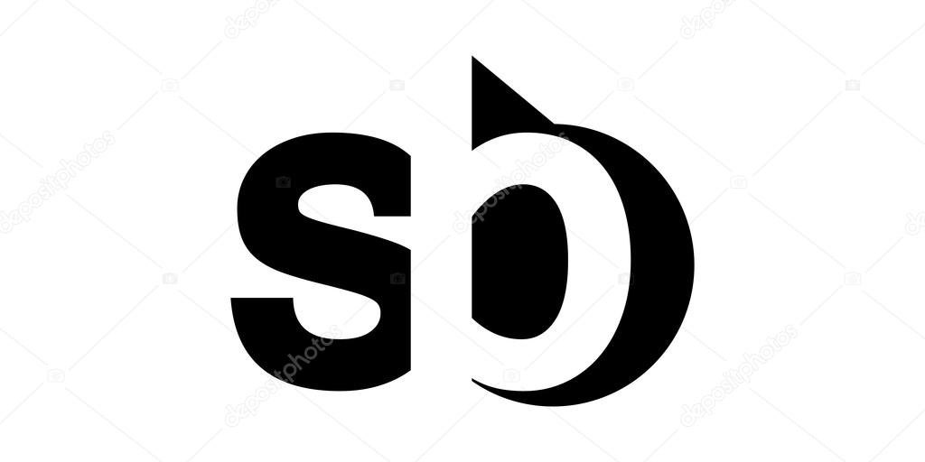Monogram negative Space Letter Logo sb , s b