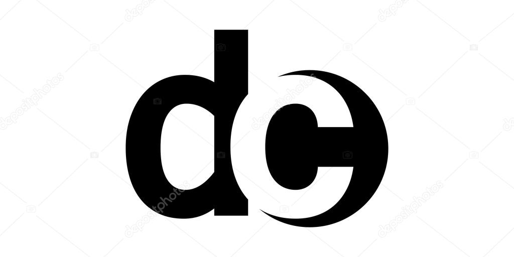 Monogram negative Space Letter Logo dc , d c