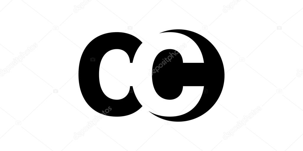 Monogram negative Space Letter Logo cc , c c