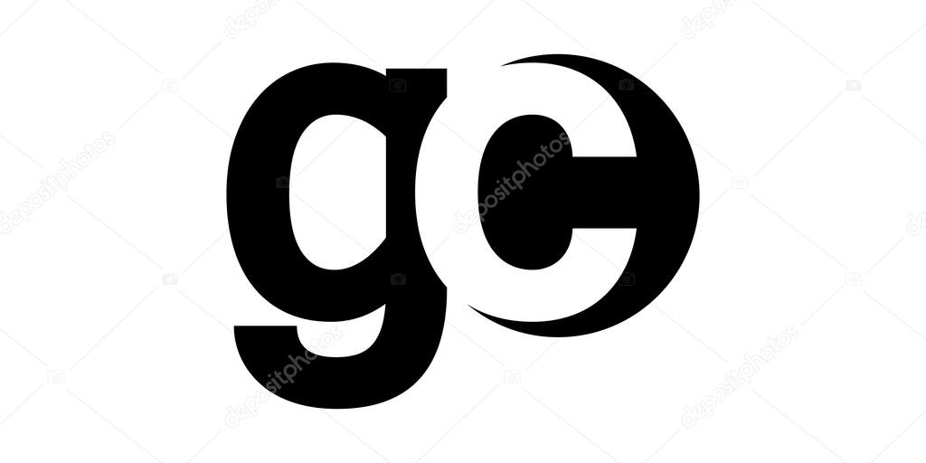 Monogram negative Space Letter Logo gc , g c