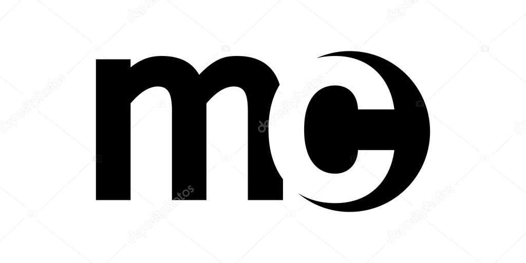 Monogram negative Space Letter Logo mc , m c