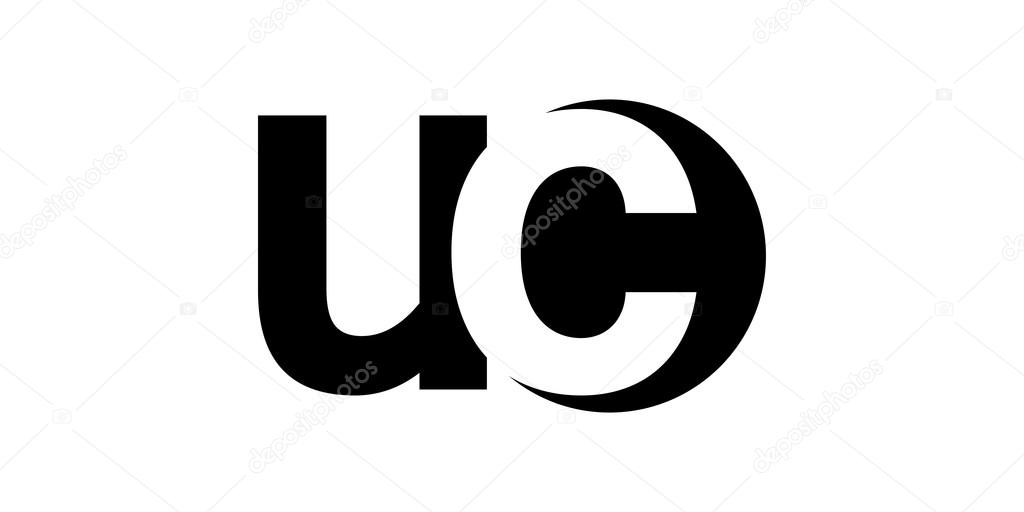Monogram negative Space Letter Logo uc , u c