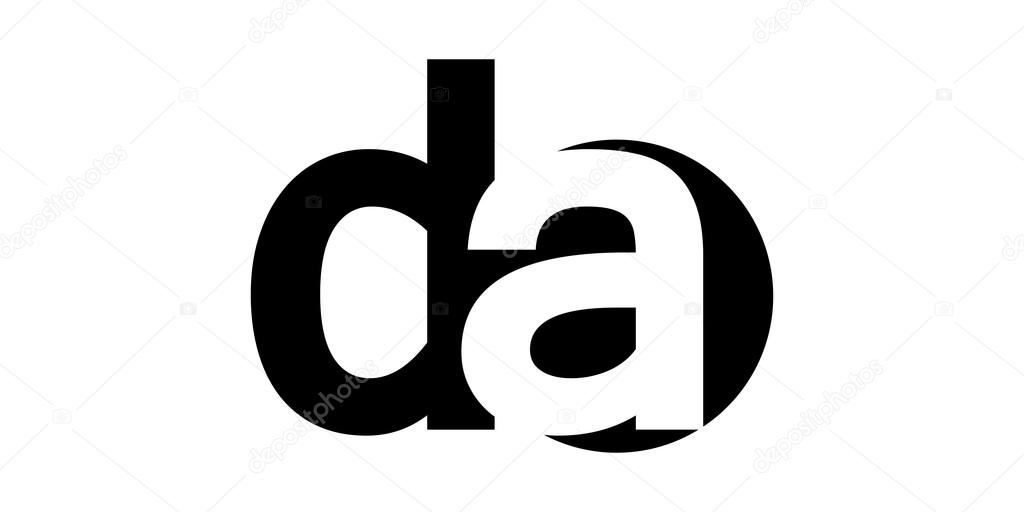 Monogram negative Space Letter Logo da , d a