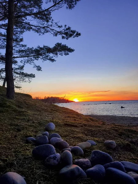 Pôr Sol Mar Báltico — Fotografia de Stock