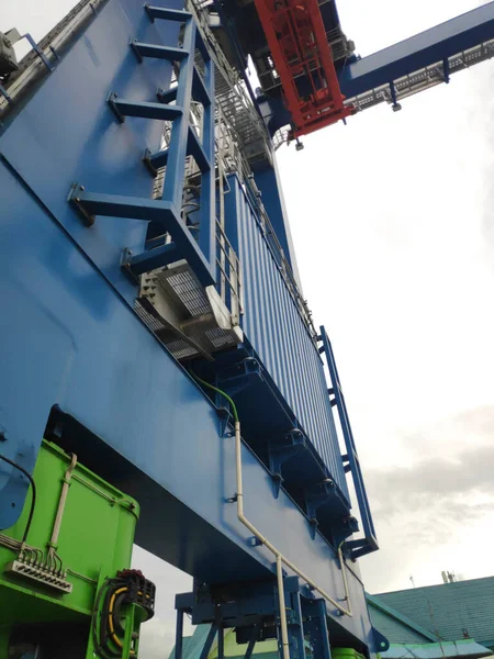 Gumové Pneumatiky Gantry Crane Dvoře Sorong Harbour — Stock fotografie