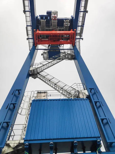 Gumové Pneumatiky Gantry Crane Dvoře Sorong Harbour — Stock fotografie