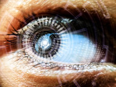 Parlaklıkla parlayan bir göz.