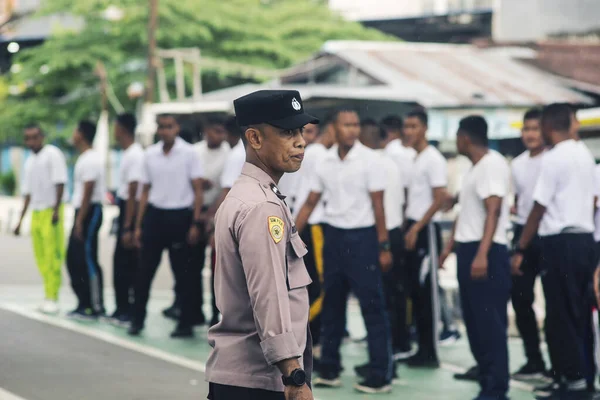 Sorong Batı Papua Endonezya Ağustos 2021 Endonezya Polisinin Yetkisiz Adaylarının — Stok fotoğraf