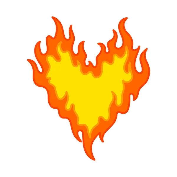 Feuer Herz Symbol Design — Stockvektor