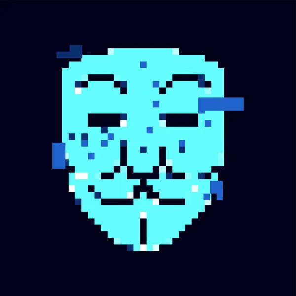 Vectorpixel Art Hacker Masker — Stockvector