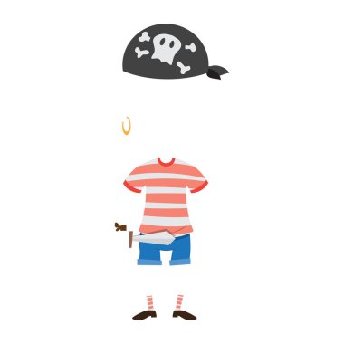 korsan giysi illüstrasyon vektörü