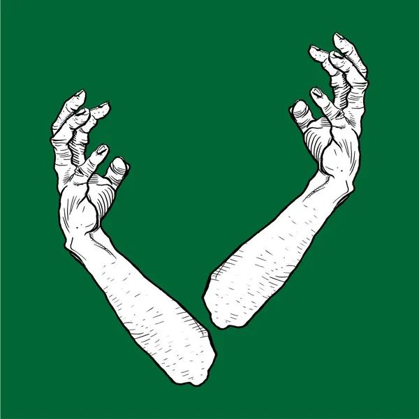Two Hands Detail Illustration Vector Stok Ilustrasi Bebas Royalti