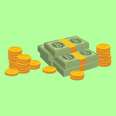 Bitcoin para yığını vektörü