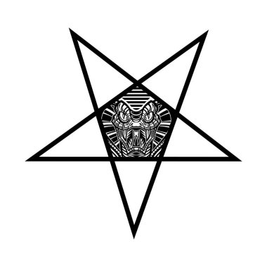 Yılanlı pentagram sembolü tasarımı
