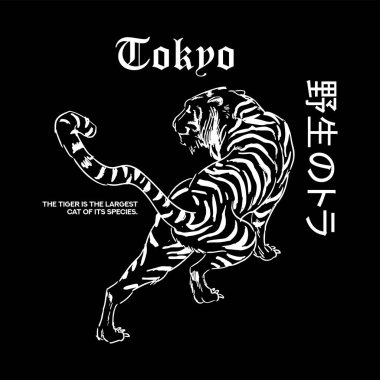 harflerle vahşi kaplan tasarımı