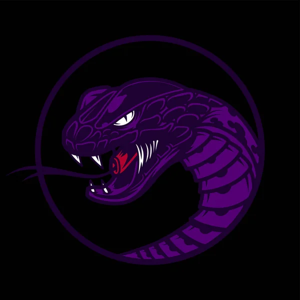 Cabeza Serpiente Símbolo Redondo — Vector de stock