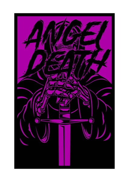 Vector Ángel Muerte Cráneo — Vector de stock