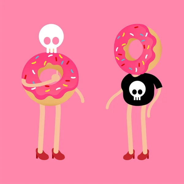 Vektor Donut Menschlichen Charakter — Stockvektor