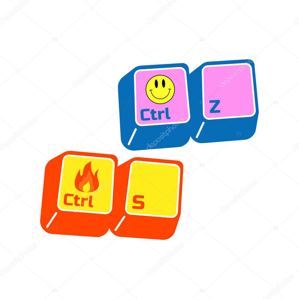vector themed keyboard with smile emoticon