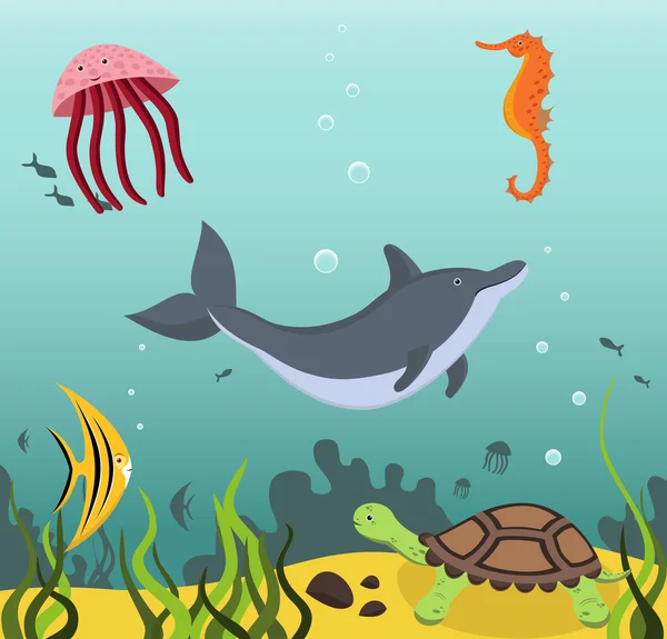 Marine life — Stock Vector