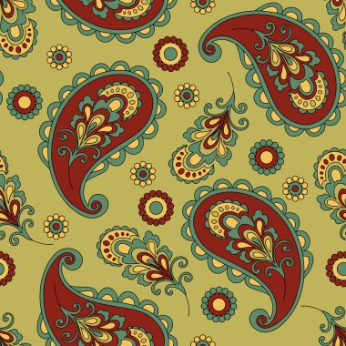 Süslü çiçek sorunsuz doku vektör.