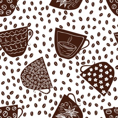 Kahve sorunsuz arka plan ile cups