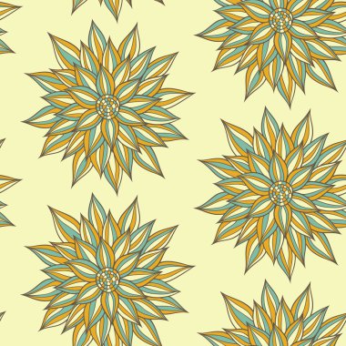 Süslü çiçek sorunsuz doku vektör.