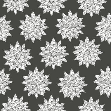 Süslü çiçek sorunsuz doku vektör.