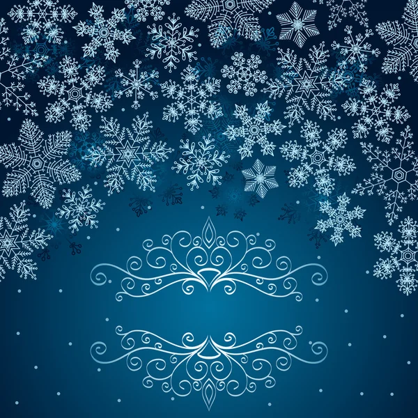 Blauwe banner met sneeuwvlokken — Stockvector