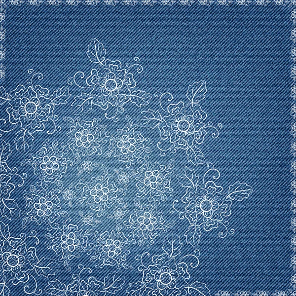 Τζιν φόντο με περίτεχνα floral μοτίβο — Διανυσματικό Αρχείο