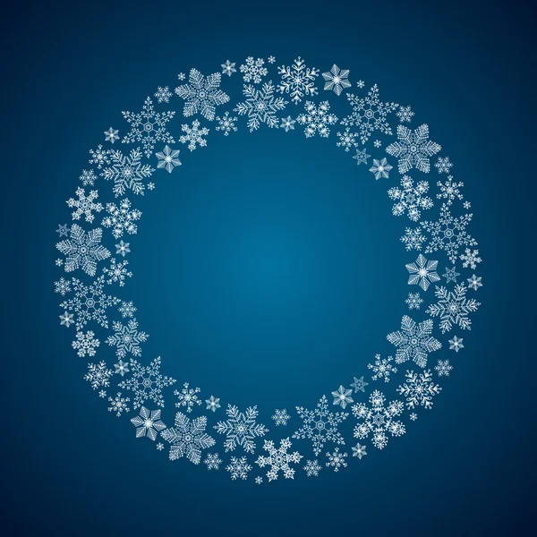 Bannière bleue avec flocons de neige — Image vectorielle